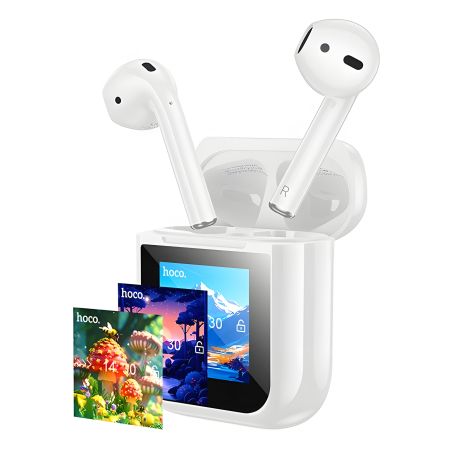 Бездротові навушники HOCO EW80 Magnificent true wireless touch screen BT headset, BT5.4, 30mAh, 300mAh, 4h, white Бездротові навушники HOCO EW80 Magnificent true wireless touch screen BT headset, BT5.4, 30mAh, 300mAh, 4h, white