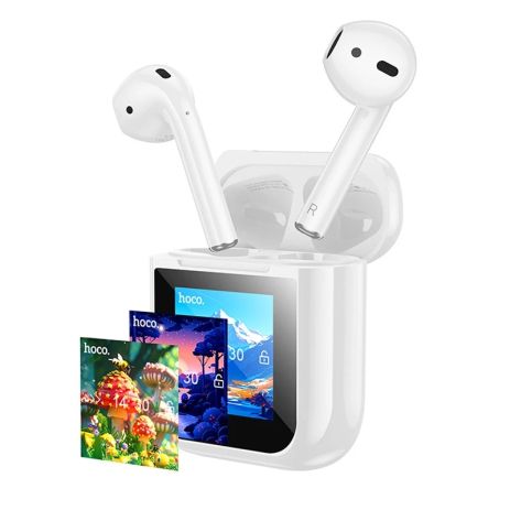 Бездротові навушники HOCO EW80 Magnificent true wireless touch screen BT headset, BT5.4, 30mAh, 300mAh, 4h, white