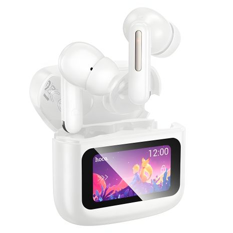 Бездротові навушники HOCO EQ14 Cool color true wireless BT headset with touch screen, BT5.4, 40mAh, 500mAh, 7h, white Бездротові навушники HOCO EQ14 Cool color true wireless BT headset with touch screen, BT5.4, 40mAh, 500mAh, 7h, white