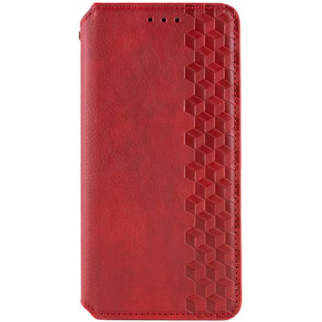 Кожаный чехол-книжка GETMAN Cubic (PU) для Motorola Edge 40 Красный