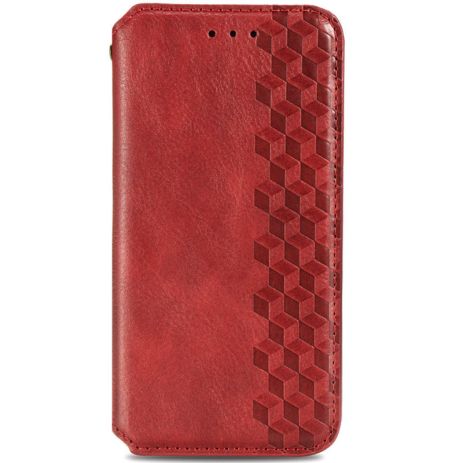 Кожаный чехол-книжка GETMAN Cubic (PU) для Xiaomi Redmi 12C Красный