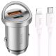 АЗУ Hoco NZ10 Handy PD45W+QC3.0 (1USB-A/1C) + кабель Type-C to Lightning Silver
