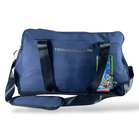 Водовідштовхувальна дорожня спортивна сумка унісекс на 30 л з відділенням для взуття, синя