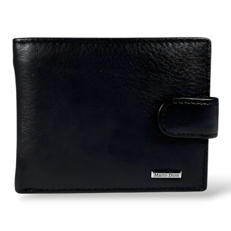 Стильний чоловічий гаманець з натуральної шкіри Mario Dion чорного кольору