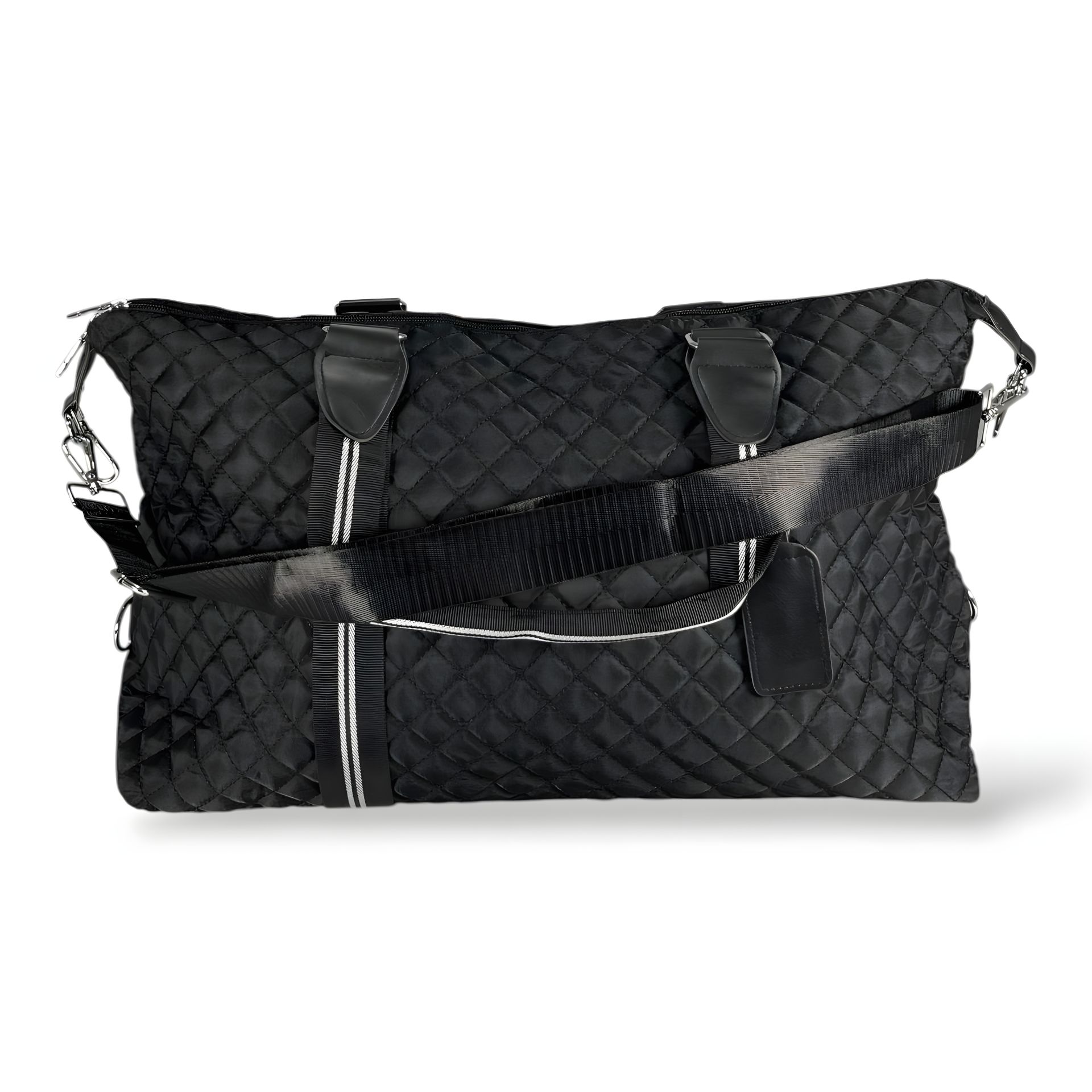 Водовідштовхувальна жіноча дорожня сумка-саквояж 30 л, з кріпленням на валізу, чорна Водовідштовхувальна жіноча дорожня сумка-саквояж 30 л, з кріпленням на валізу, чорна