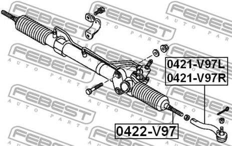 Наконечник рулевой тяги Mitsubishi Pajero IV/Pajero, FEBEST (0421V97R)