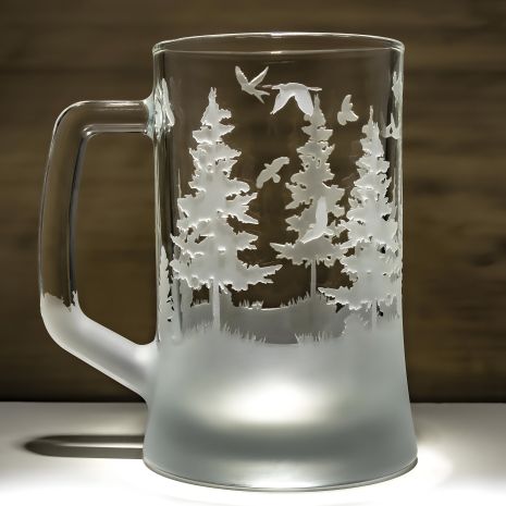 Пивний келих з гравіюванням Дика природа