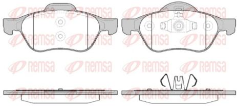 Комплект тормозных колодок RENAULT LAGUNA, REMSA (096240)