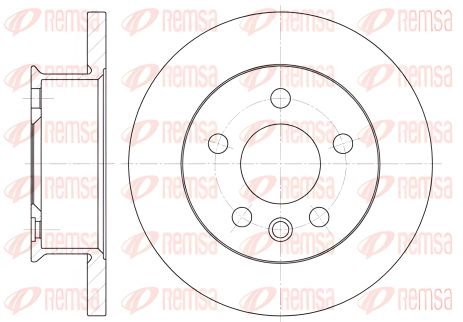 Тормозной диск для VW TRANSPORTER, REMSA (641400) Тормозной диск для VW TRANSPORTER, REMSA (641400)