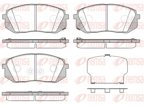 HYUNDAI KONA, KIA OPTIMA гальмівних колодок комплект, REMSA (130252) HYUNDAI KONA, KIA OPTIMA гальмівних колодок комплект, REMSA (130252)