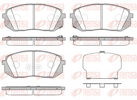 HYUNDAI KONA, KIA OPTIMA гальмівних колодок комплект, REMSA (130252) HYUNDAI KONA, KIA OPTIMA гальмівних колодок комплект, REMSA (130252)