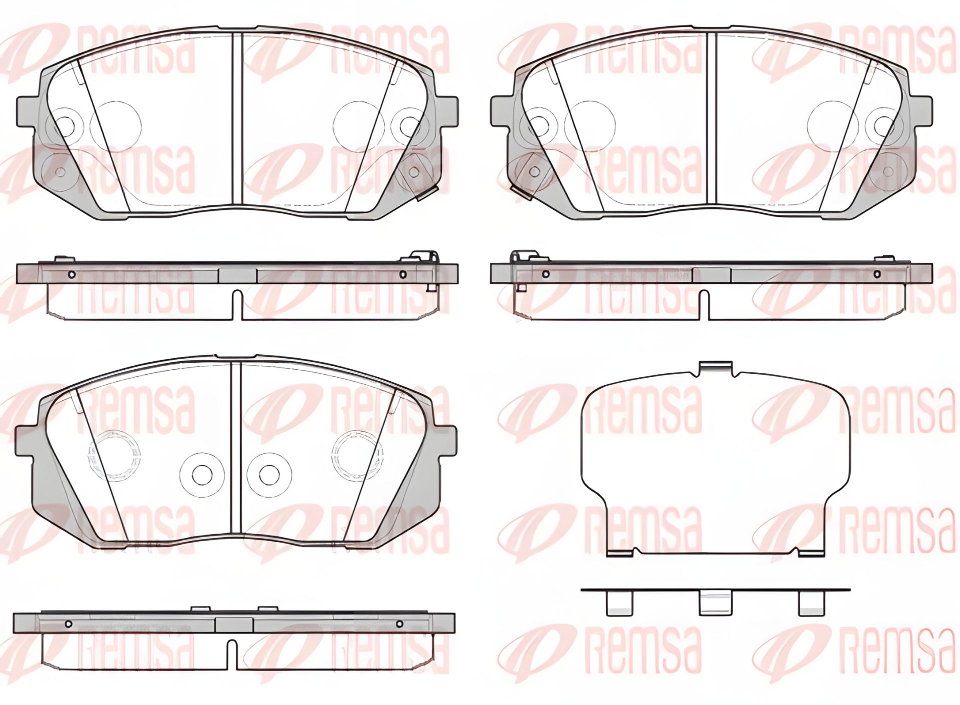 Комплект гальмівних колодок HYUNDAI KONA, KIA OPTIMA, REMSA (130252) Комплект гальмівних колодок HYUNDAI KONA, KIA OPTIMA, REMSA (130252)