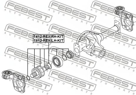 Приводной вал полуось SSANGYONG ACTYON, KYRON, STAVIC, FEBEST (1412REXIRHKIT)