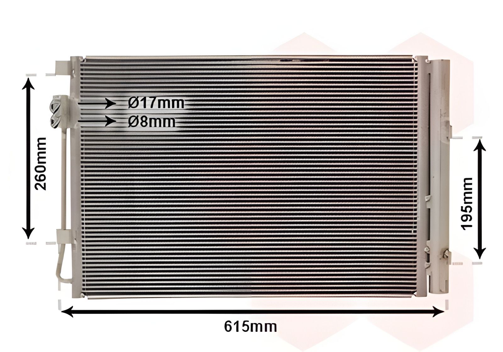 Конденсор кондиционера радиатора KIA RIO, HYUNDAI ACCENT, Van Wezel (82005269) Конденсор кондиционера радиатора KIA RIO, HYUNDAI ACCENT, Van Wezel (82005269)