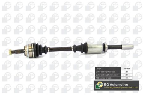 Вал приводной, полуось RENAULT SCÉNIC, RENAULT MEGANE, BGA (DS7303RA)