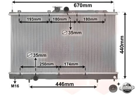 Радіатор двигуна Van Wezel для MITSUBISHI L200/300ANCER (32002199)