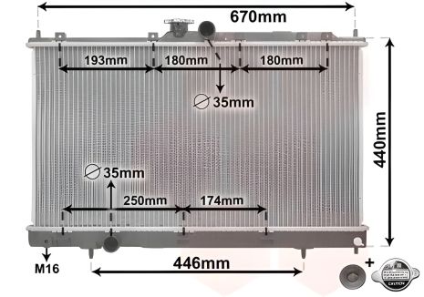 Радиатор охлаждения двигателя MITSUBISHI L200/300/ANCER, Van Wezel (32002199)
