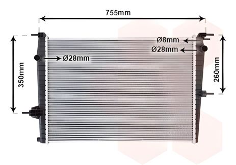 Двигуна радіатор охолодження RENAULT FLUENCE, (43002458) Van Wezel