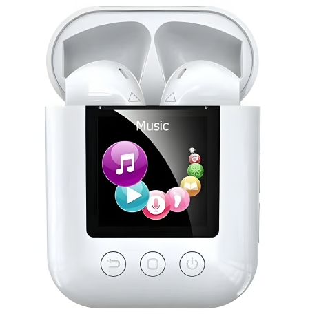 Бездротові навушники REMAX Digital Player TWS-19, BT5.0, IPX4, 50mAh, 700mAh, 3-4.5h, white Бездротові навушники REMAX Digital Player TWS-19, BT5.0, IPX4, 50mAh, 700mAh, 3-4.5h, white