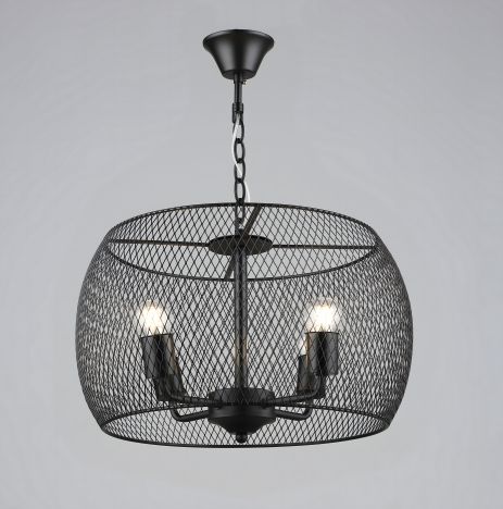 Люстра підвісна в стилі лофт металева Sirius B S2460/4 BK, чорна