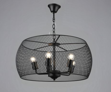 Металлическая подвесная люстра в стиле лофт, черная Sirius B S2460/5 BK