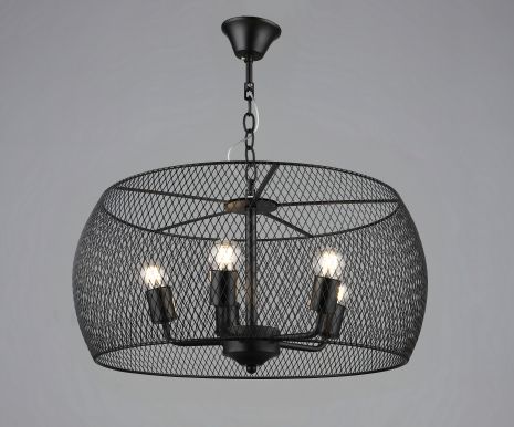 Люстра підвісна в стилі лофт металева Sirius B S2460/5 BK чорна