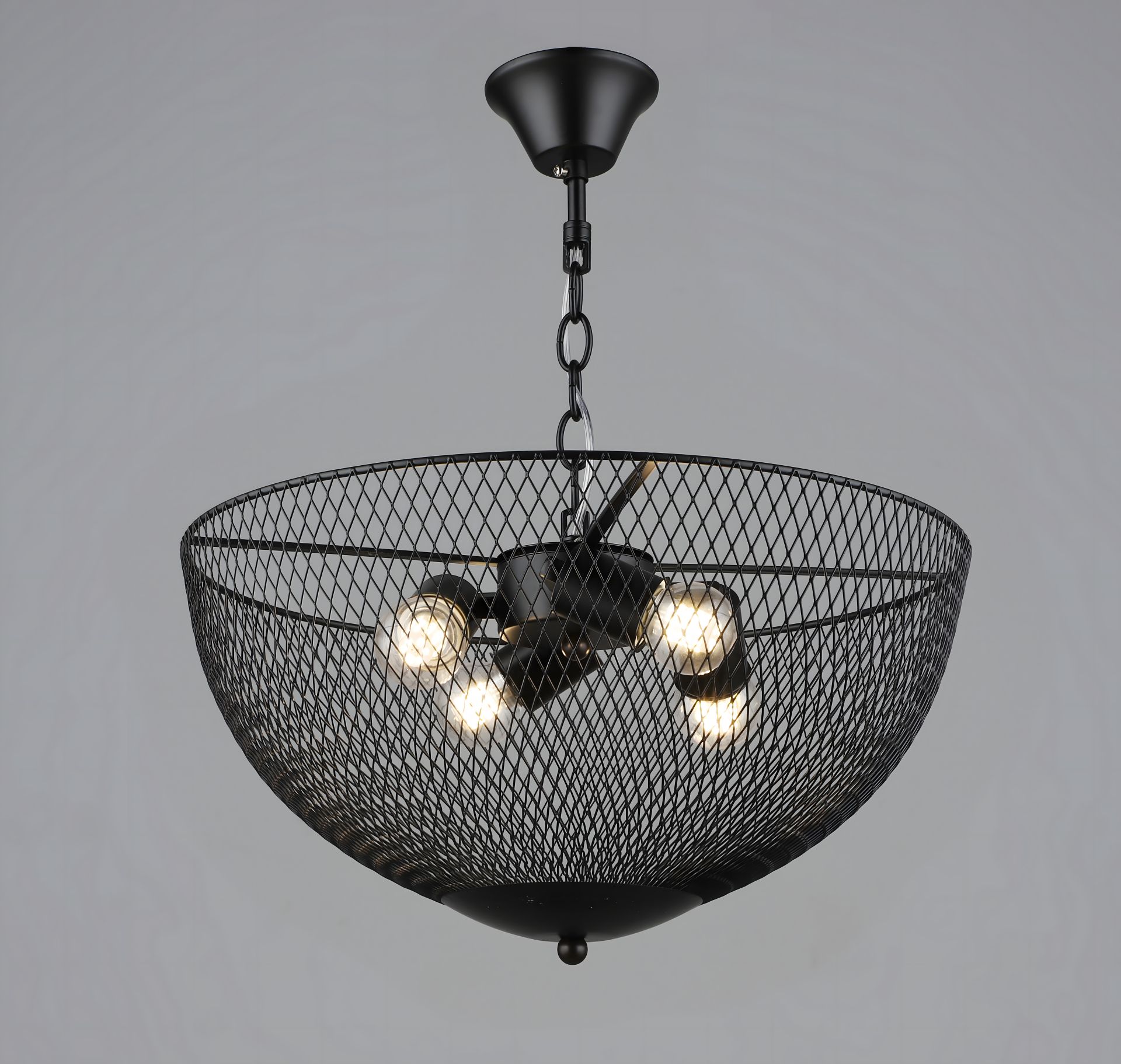 Підвісна люстра металева в стилі лофт чорна Sirius B S2474/4 BK Підвісна люстра металева в стилі лофт чорна Sirius B S2474/4 BK