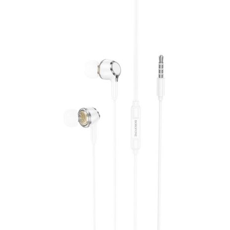 Наушники Borofone BM90 Miller universal earphones with microphone white