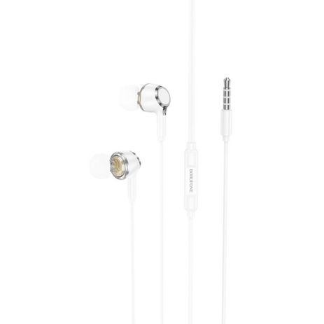 Наушники Borofone BM90 Miller universal earphones with microphone white
