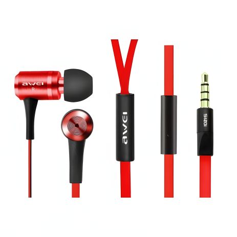 Дротові навушники AWEI ES-120i, 3.5mm, 1.2m, red Дротові навушники AWEI ES-120i, 3.5mm, 1.2m, red