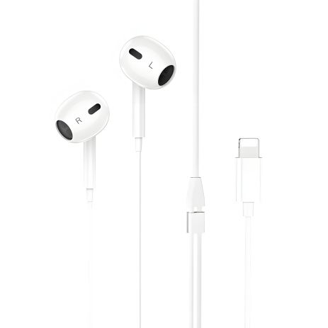 Дротові навушники HOCO M111 Max Primer digital headset Lightning, 1.2m, white Дротові навушники HOCO M111 Max Primer digital headset Lightning, 1.2m, white
