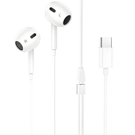 Дротові навушники HOCO M1 Max Type-C crystal earphones with mic, 1.2m, white Дротові навушники HOCO M1 Max Type-C crystal earphones with mic, 1.2m, white