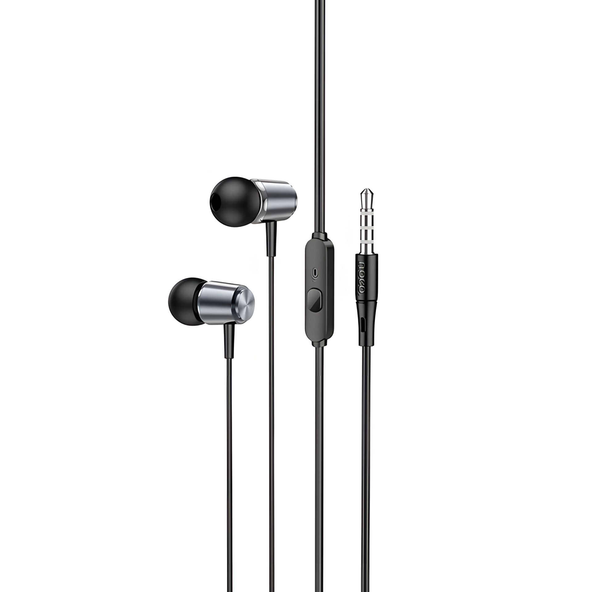Наушники HOCO M108 Spring metal universal earphones with mic metal-grey Наушники HOCO M108 Spring metal universal earphones with mic metal-grey