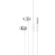 Наушники HOCO M108 Spring metal universal earphones with mic silver