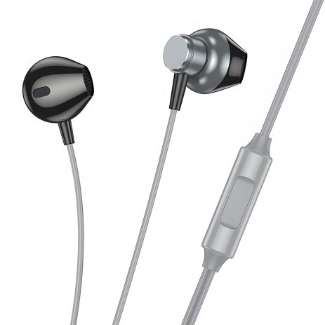 Наушники HOCO M125 Smart metal universal earphones with microphone metal-grey Наушники HOCO M125 Smart metal universal earphones with microphone metal-grey