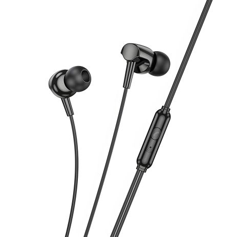 Дротові навушники HOCO M112 Story universal earphones with microphone, 3.5mm, 1.2m, black Дротові навушники HOCO M112 Story universal earphones with microphone, 3.5mm, 1.2m, black