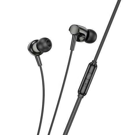 Дротові навушники HOCO M112 Story universal earphones with microphone, 3.5mm, 1.2m, black Дротові навушники HOCO M112 Story universal earphones with microphone, 3.5mm, 1.2m, black