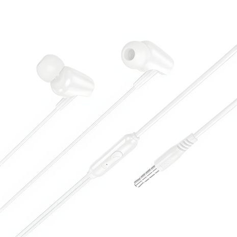 Дротові навушники HOCO M112 Story universal earphones with microphone, 3.5mm, 1.2m, white Дротові навушники HOCO M112 Story universal earphones with microphone, 3.5mm, 1.2m, white