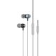 Дротові навушники HOCO M122 Power metal universal earphones with microphone, 3.5mm, 1.2m, metal-grey Дротові навушники HOCO M122 Power metal universal earphones with microphone, 3.5mm, 1.2m, metal-grey