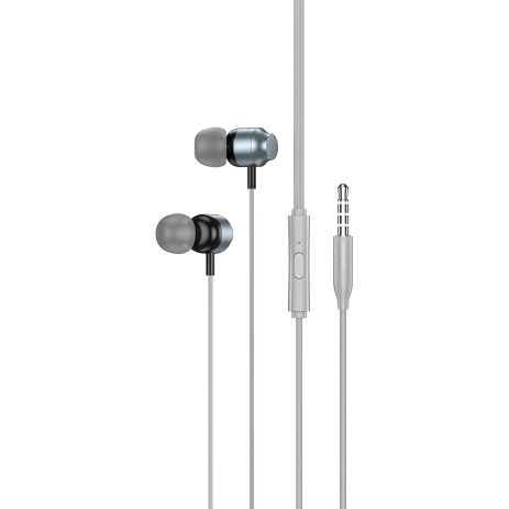 Наушники HOCO M122 Power metal universal earphones with microphone metal-grey Наушники HOCO M122 Power metal universal earphones with microphone metal-grey
