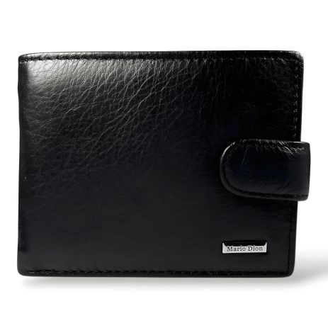 Стильний шкіряний гаманець з натуральної шкіри чорного кольору, чоловічий в компактному виконанні