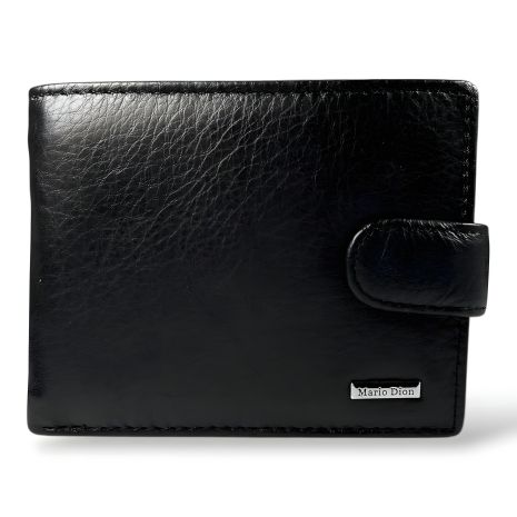 Мужской кожаный кошелек из натуральной черной кожи