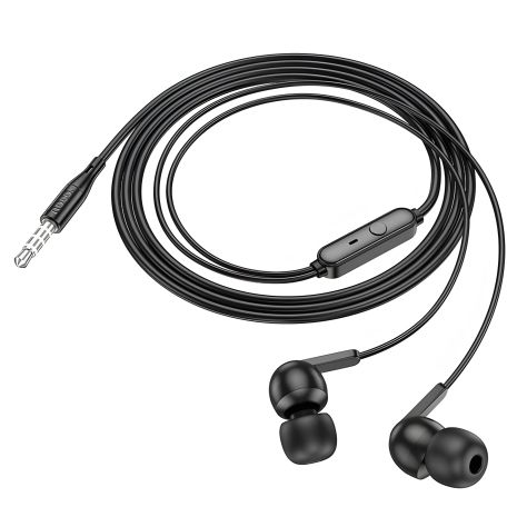 Дротові навушники HOCO M124 Wide universal earphones with microphone, 3.5mm, 1.2m, black Дротові навушники HOCO M124 Wide universal earphones with microphone, 3.5mm, 1.2m, black