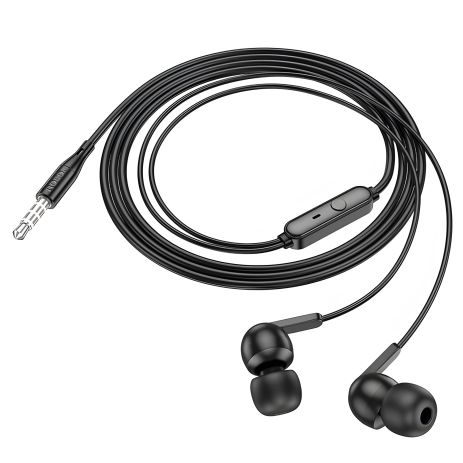 Дротові навушники HOCO M124 Wide universal earphones with microphone, 3.5mm, 1.2m, black