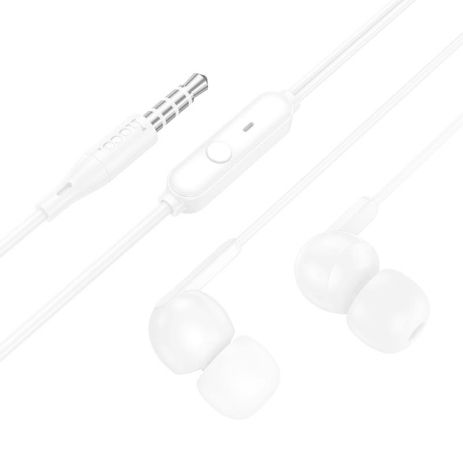 Дротові навушники HOCO M124 Wide universal earphones with microphone, 3.5mm, 1.2m, white