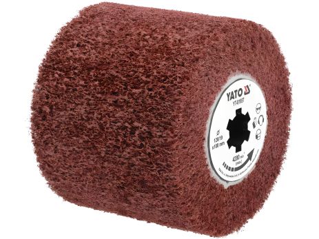 Щетка для измельчения шлифовальной машины, волокно металл, Ø = 120/19 мм, шир. 100 мм [20] Yato YT-81957