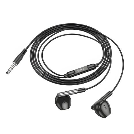 Дротові навушники HOCO M123 Glory universal earphones with microphone, 3.5mm, 1.2m, black Дротові навушники HOCO M123 Glory universal earphones with microphone, 3.5mm, 1.2m, black