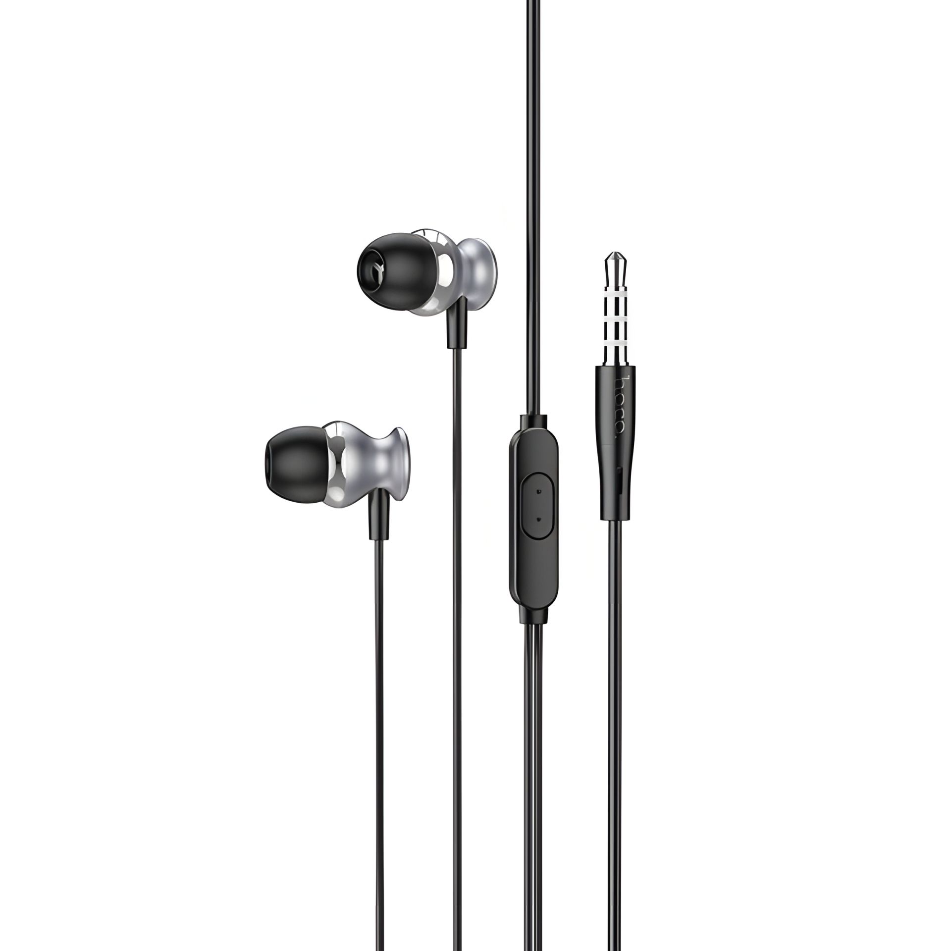 HOCO M106 Fountain grey metal universal earphones with microphone HOCO M106 Fountain grey metal universal earphones with microphone