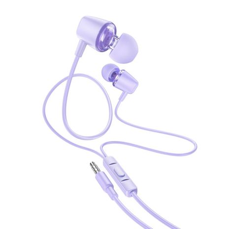 Наушники HOCO M107 Discoverer universal earphones with mic purple