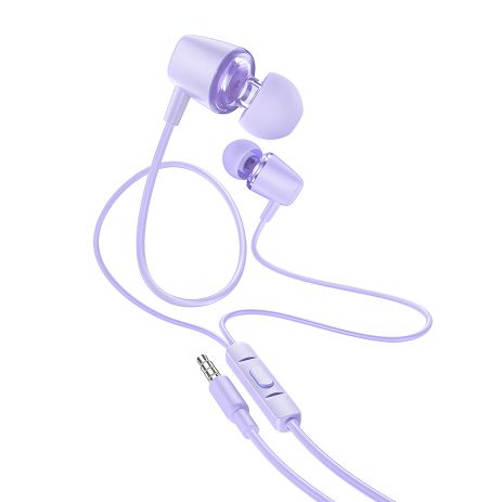 Дротові навушники HOCO M107 Discoverer universal earphones with mic, 3.5mm, 1.2m, purple